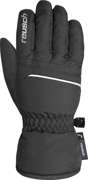 Reusch Junior Glove All Finger Touch 6591115 7703 weiss schwarz silber front